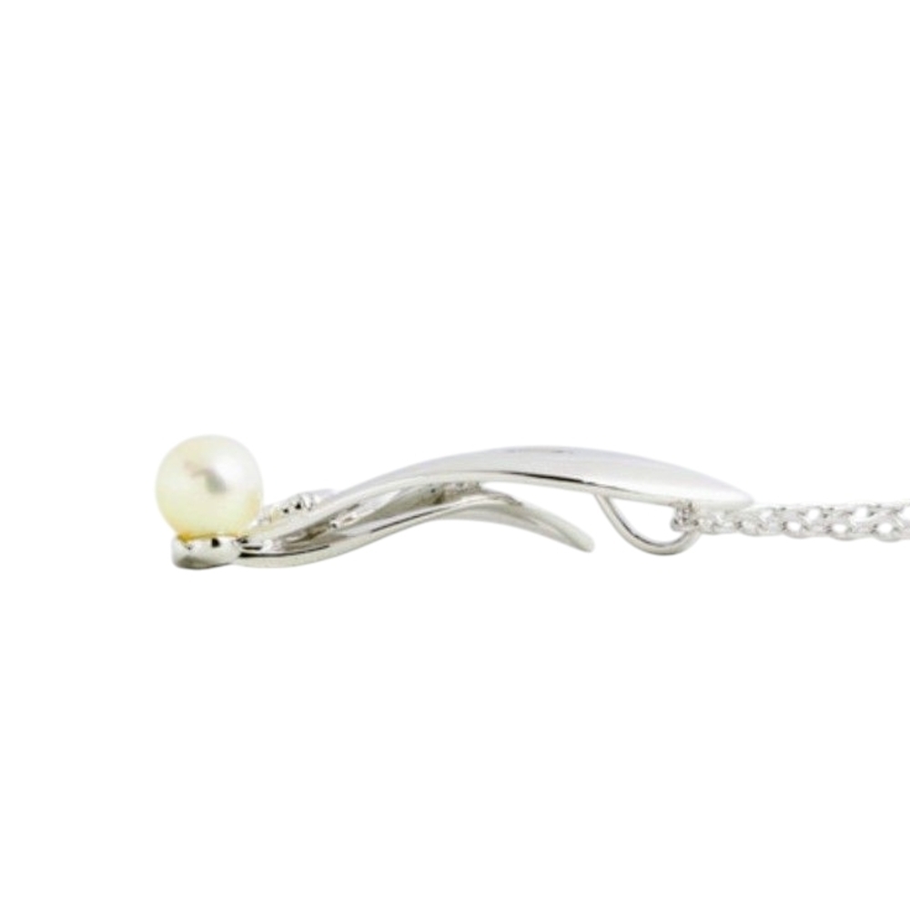 Mikimoto Akoya Pearl Necklace Sterling Silver Authentic Coquette Bridal - Picture 5 of 10